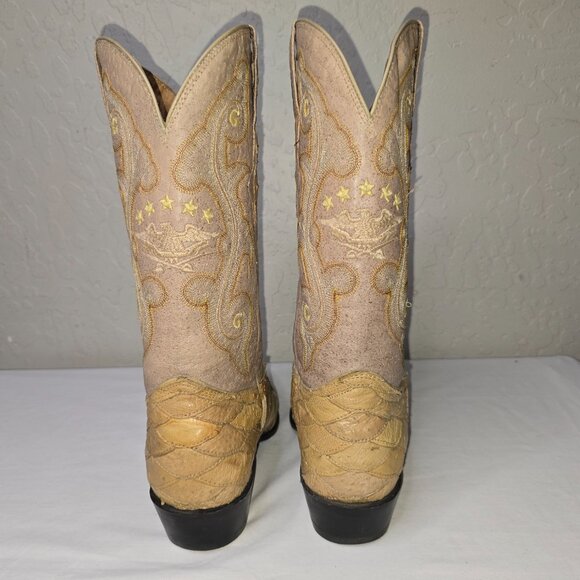 El General 1901 Exotic Skins Patchwork Western Cowboy Boots Men's USA Size: 8.5 - Picture 10 of 13